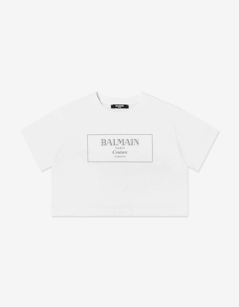 Girls Logo Print T-Shirt in White