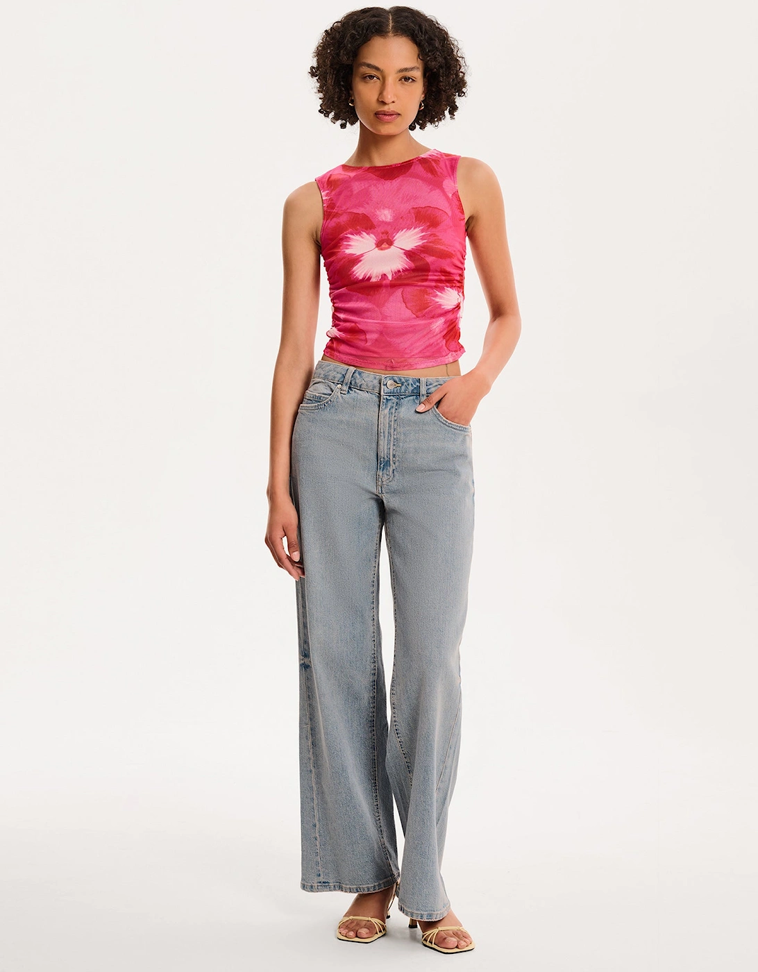 Delia Top in Brightest Floral Pink Print, 7 of 6