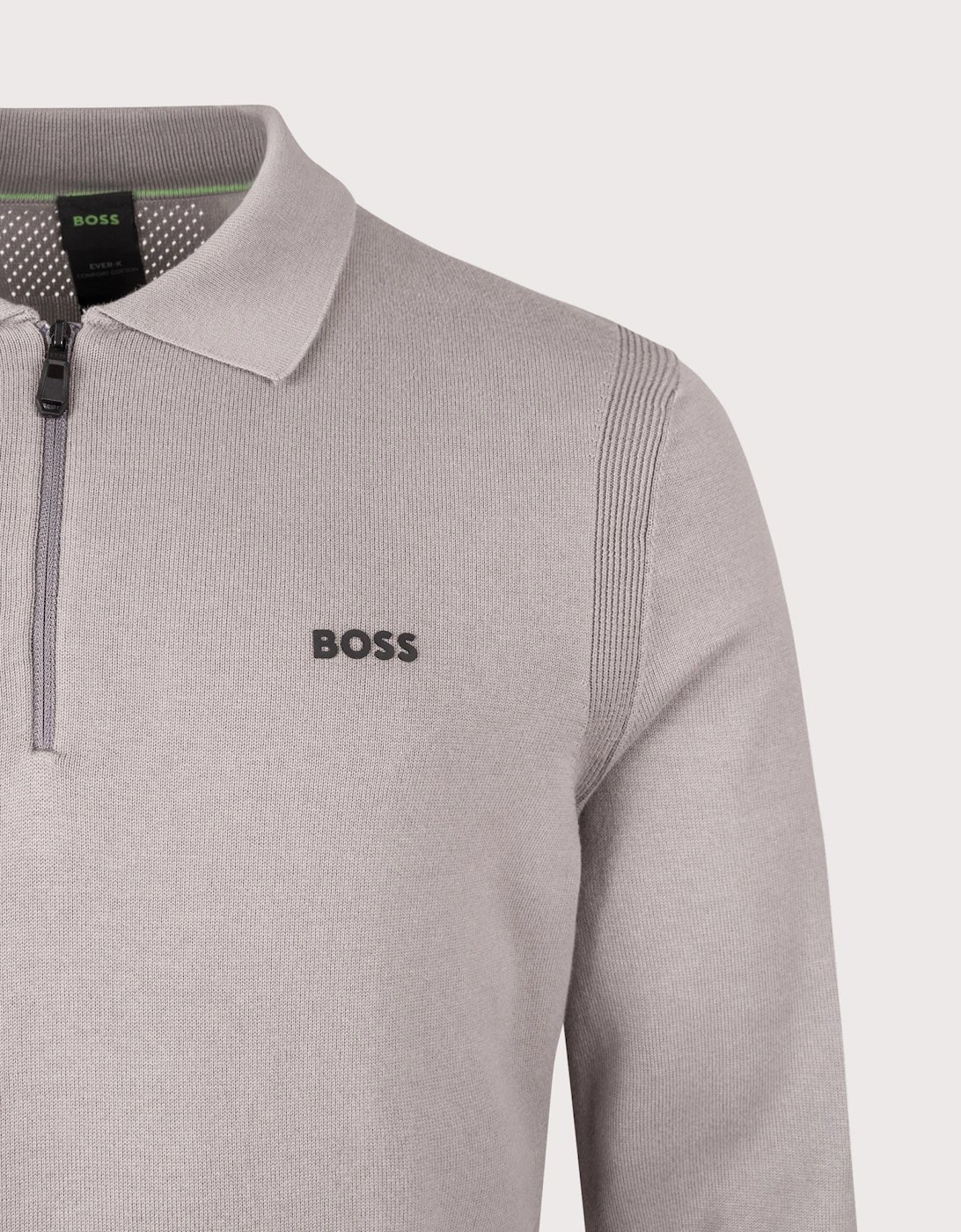 Ever-X Knitted Long Sleeve Polo Shirt