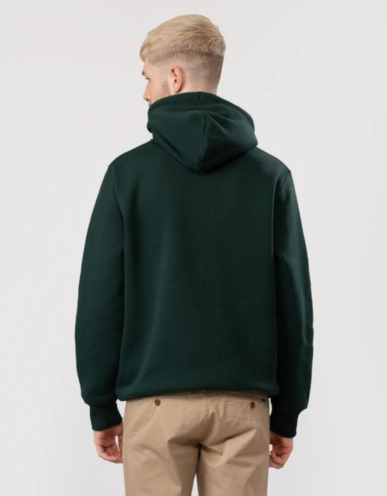 Mens Regular Fit Shield Logo Pullover Hoodie - 374 Tartan Green