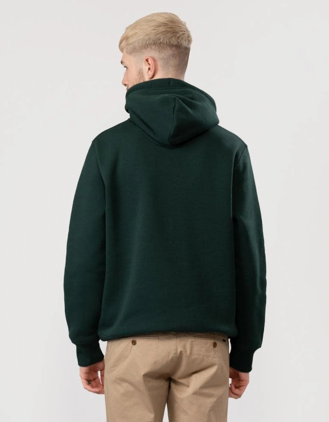 Mens Regular Fit Shield Logo Pullover Hoodie - 374 Tartan Green