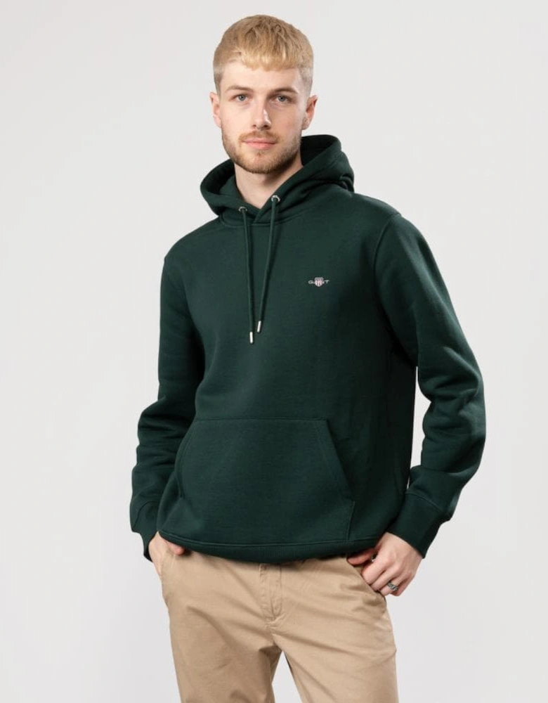 Mens Regular Fit Shield Logo Pullover Hoodie - 374 Tartan Green