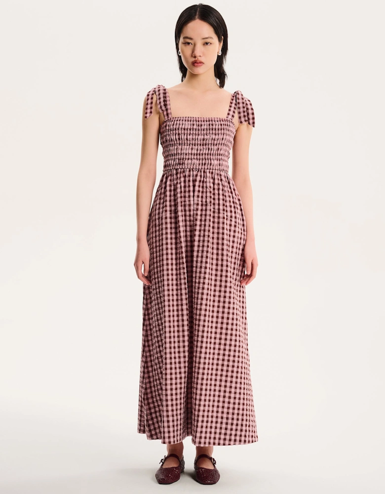 Dixie Gingham Dress in Pink