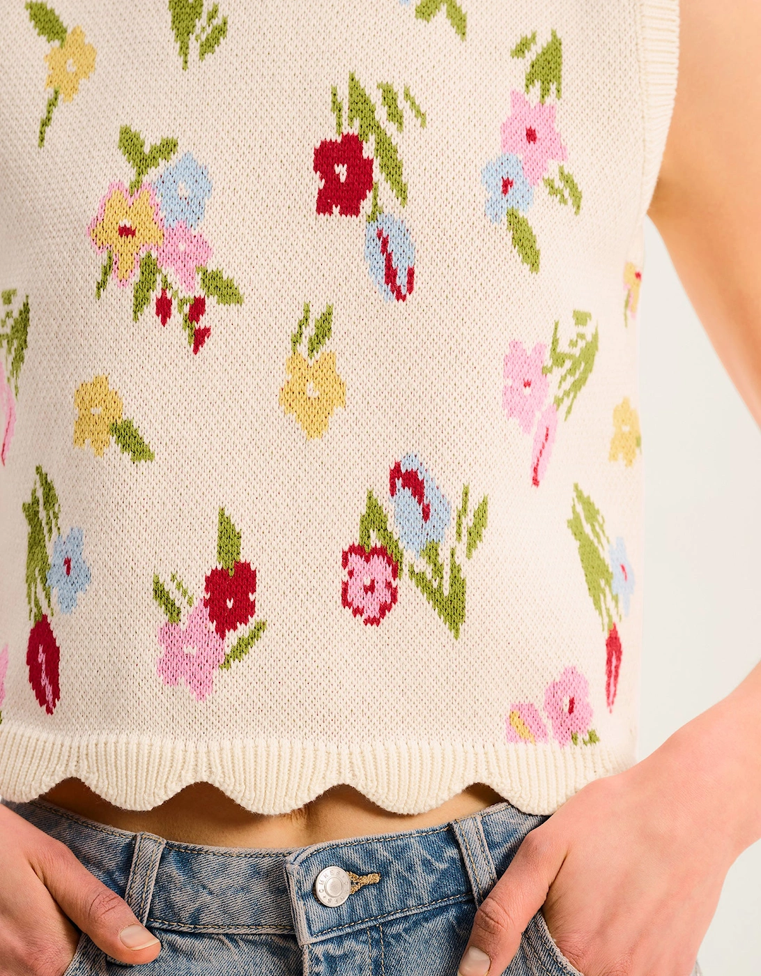Bibi Floral Knitted Vest