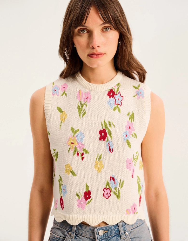 Bibi Floral Knitted Vest