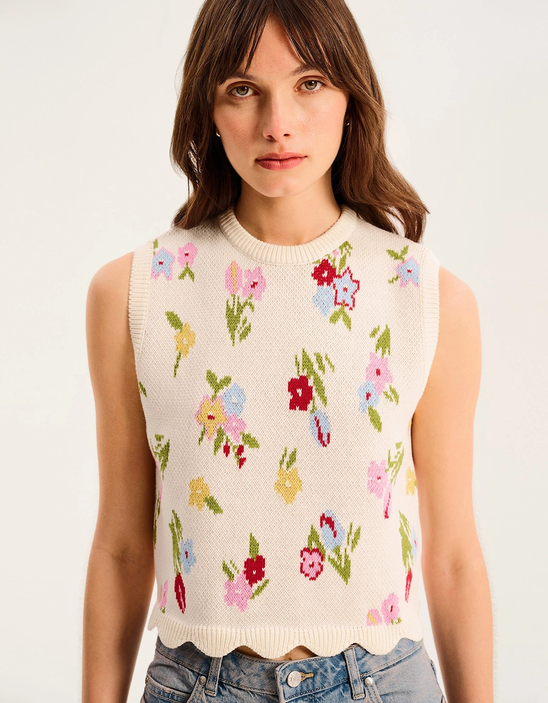 Bibi Floral Knitted Vest