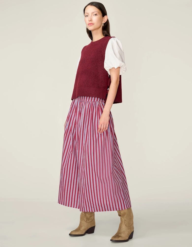 Rufus Bow Side Vest in Merlot