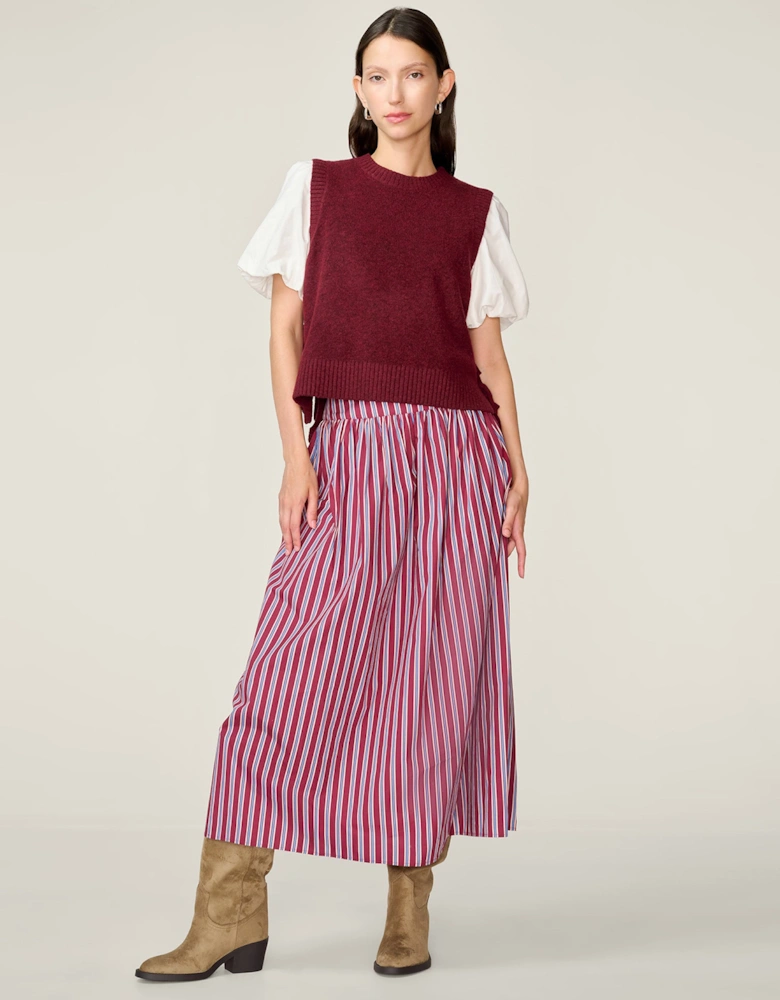 Rufus Bow Side Vest in Merlot