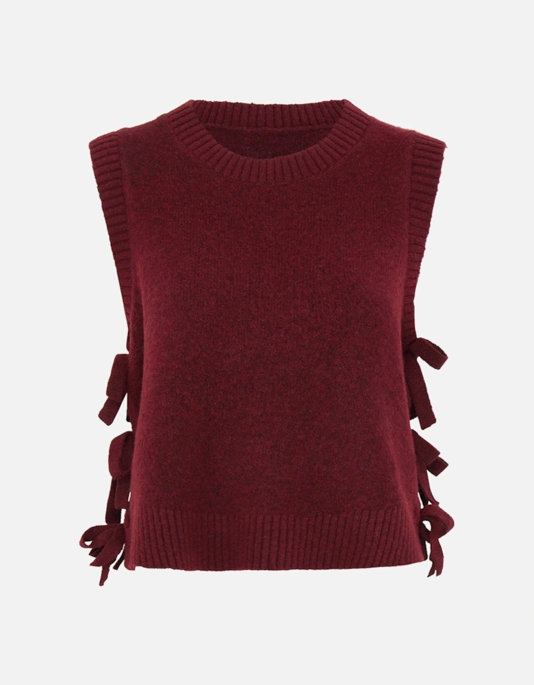 Rufus Bow Side Vest in Merlot