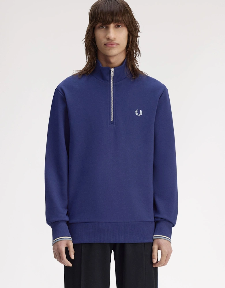 M3574 Half Zip Sweatshirt - French Navy/Champions Gold/Stockport Blue