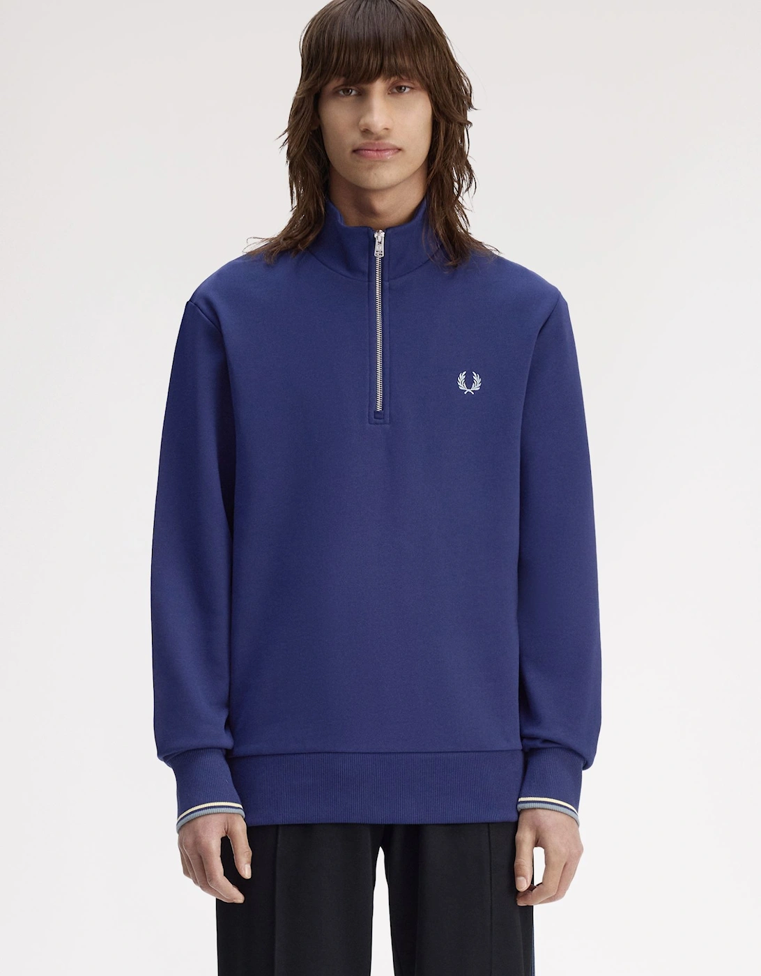 M3574 Half Zip Sweatshirt - French Navy/Champions Gold/Stockport Blue