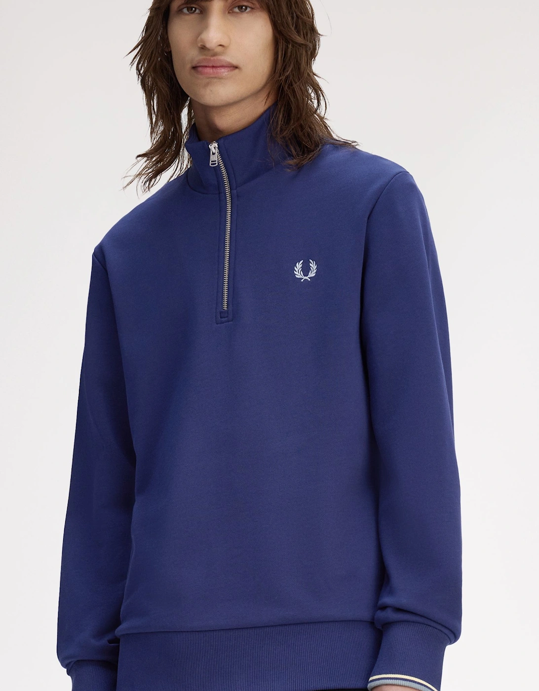 M3574 Half Zip Sweatshirt - French Navy/Champions Gold/Stockport Blue