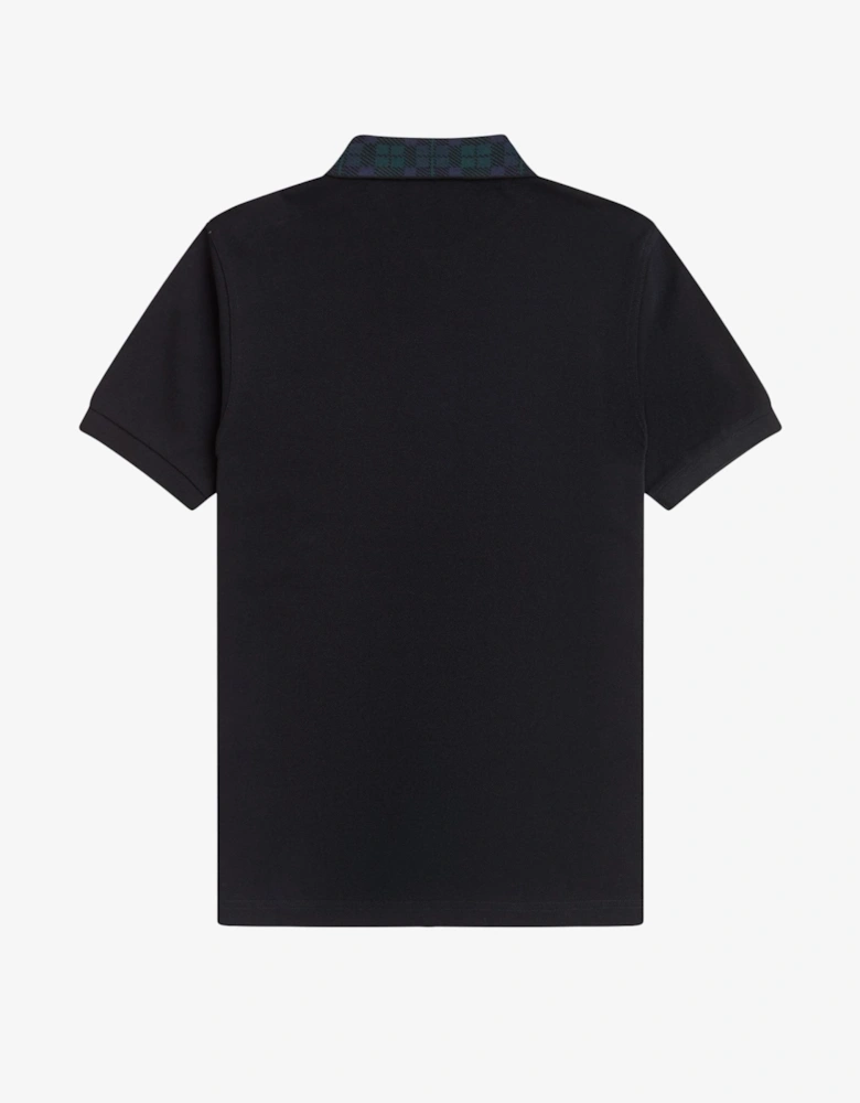 M1762 Black Watch Tartan Collar Polo - Black