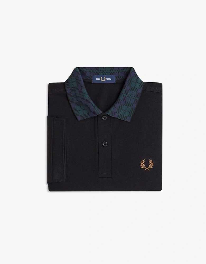 M1762 Black Watch Tartan Collar Polo - Black
