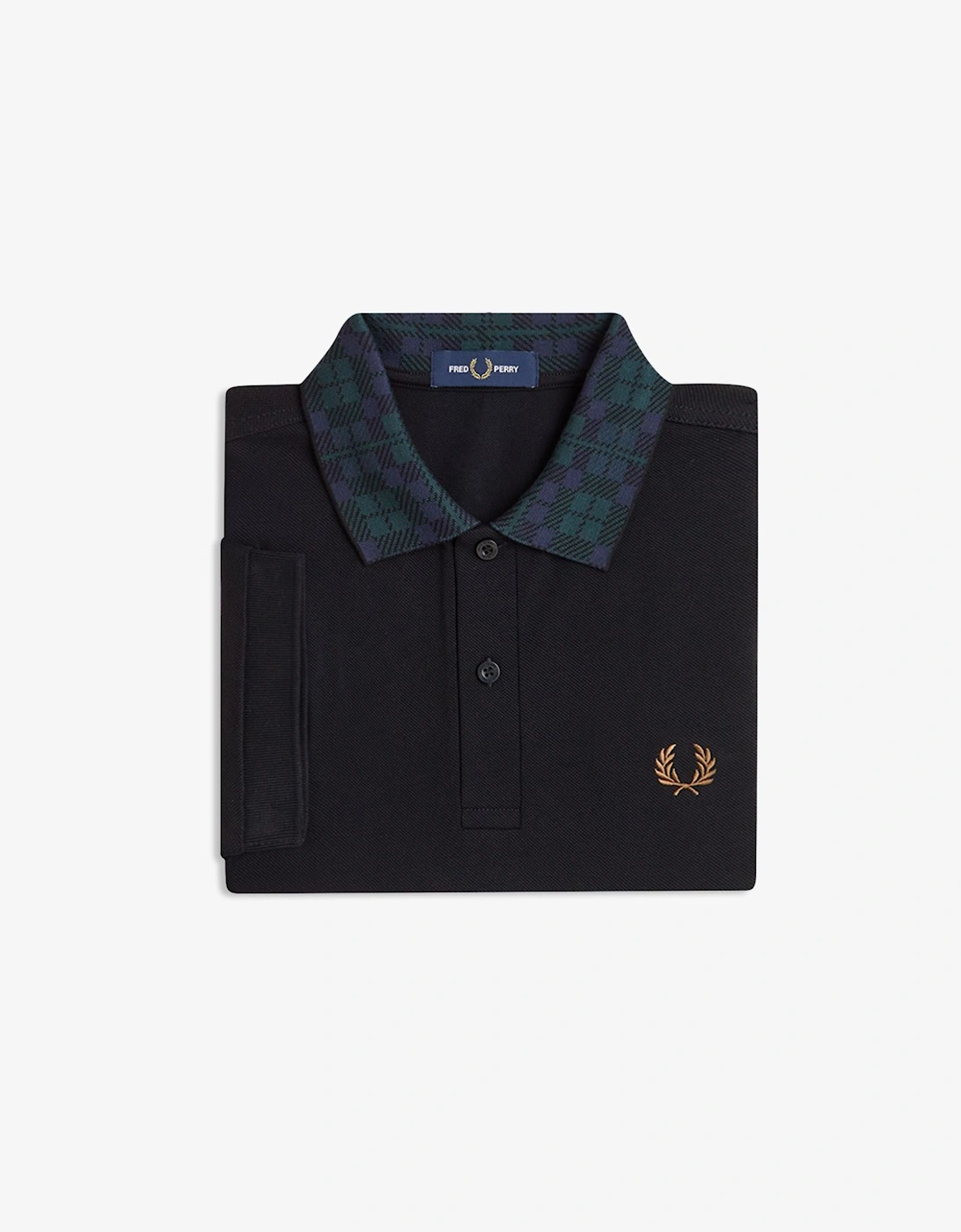 M1762 Black Watch Tartan Collar Polo - Black