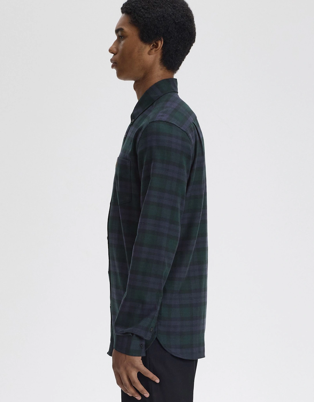 M1735 Brushed Black Watch Tartan Shirt - Blackwatch Tartan