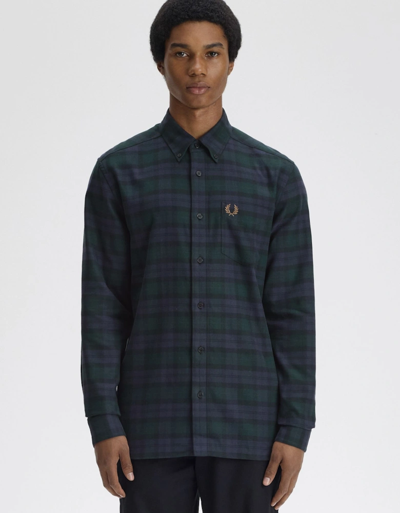 M1735 Brushed Black Watch Tartan Shirt - Blackwatch Tartan