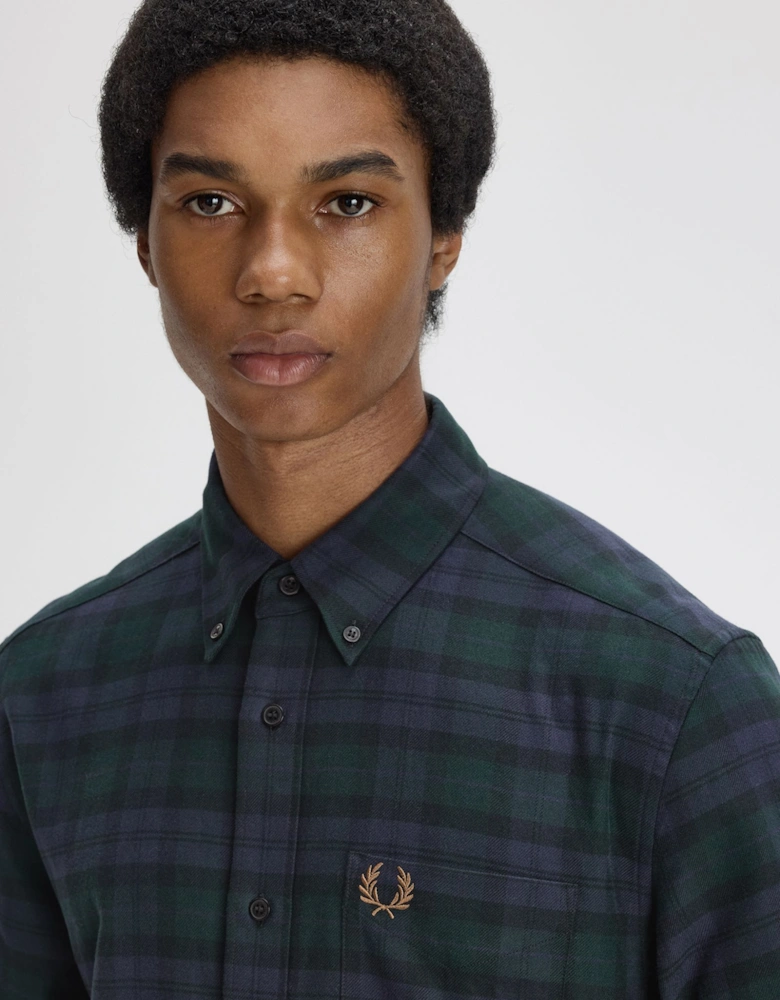 M1735 Brushed Black Watch Tartan Shirt - Blackwatch Tartan
