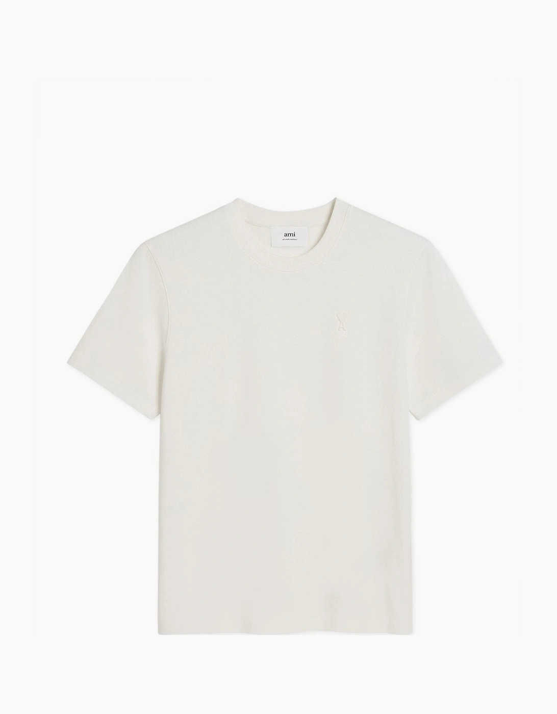 Men's Men's White Ami Paris 'Ami De Coeur' Logo-Embossed Cotton T-Shirt - Size: 40