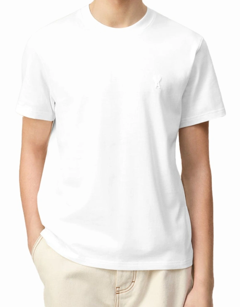 Men's White 'Ami De Coeur' Logo-Embossed Cotton T-Shirt