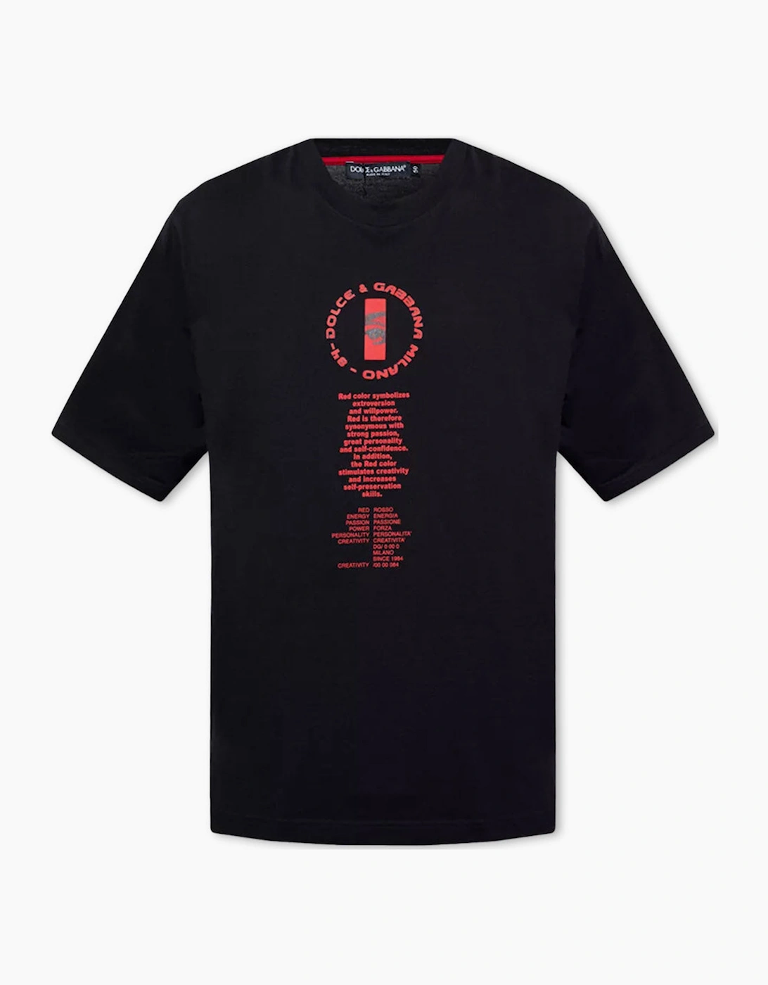 Dolce & Gabbana Men's Men's Black Dolce & Gabbana Hot Animalier Red Letter Logo T-Shirt