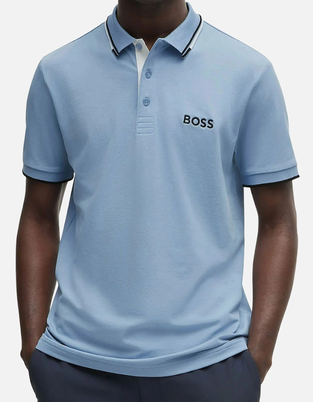 Men's Open Blue Boss Paddy Pro Piqué Polo Shirt