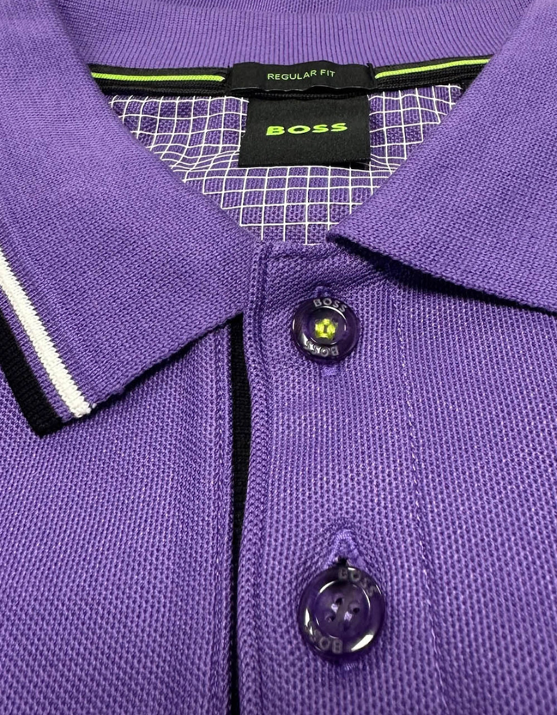 Men's Purple Boss Paddy Pro Piqué Polo Shirt