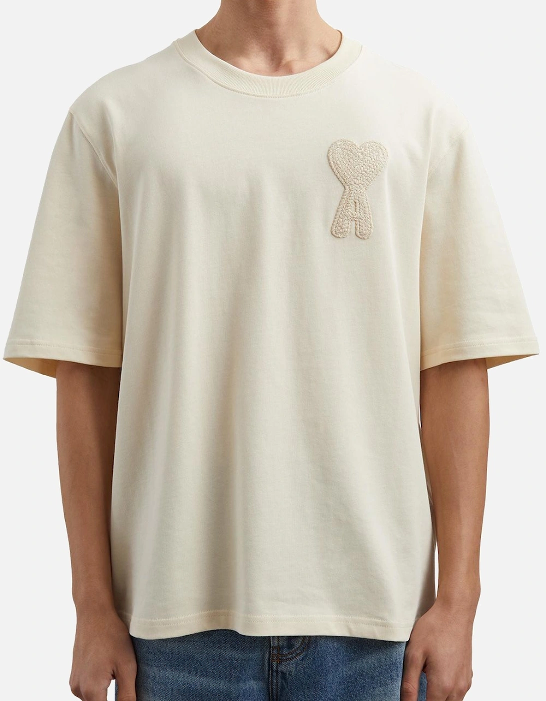 Men's Beige 'Ami de Coeur' Patch T-Shirt