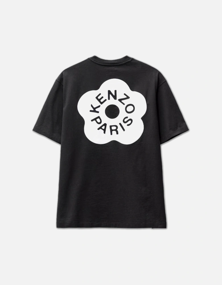 Men's Black Boke 2.0 Flower Logo Oversized T-Shirt