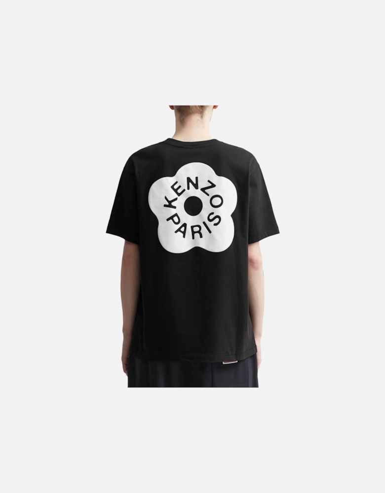 Men's Black Boke 2.0 Flower Logo Oversized T-Shirt