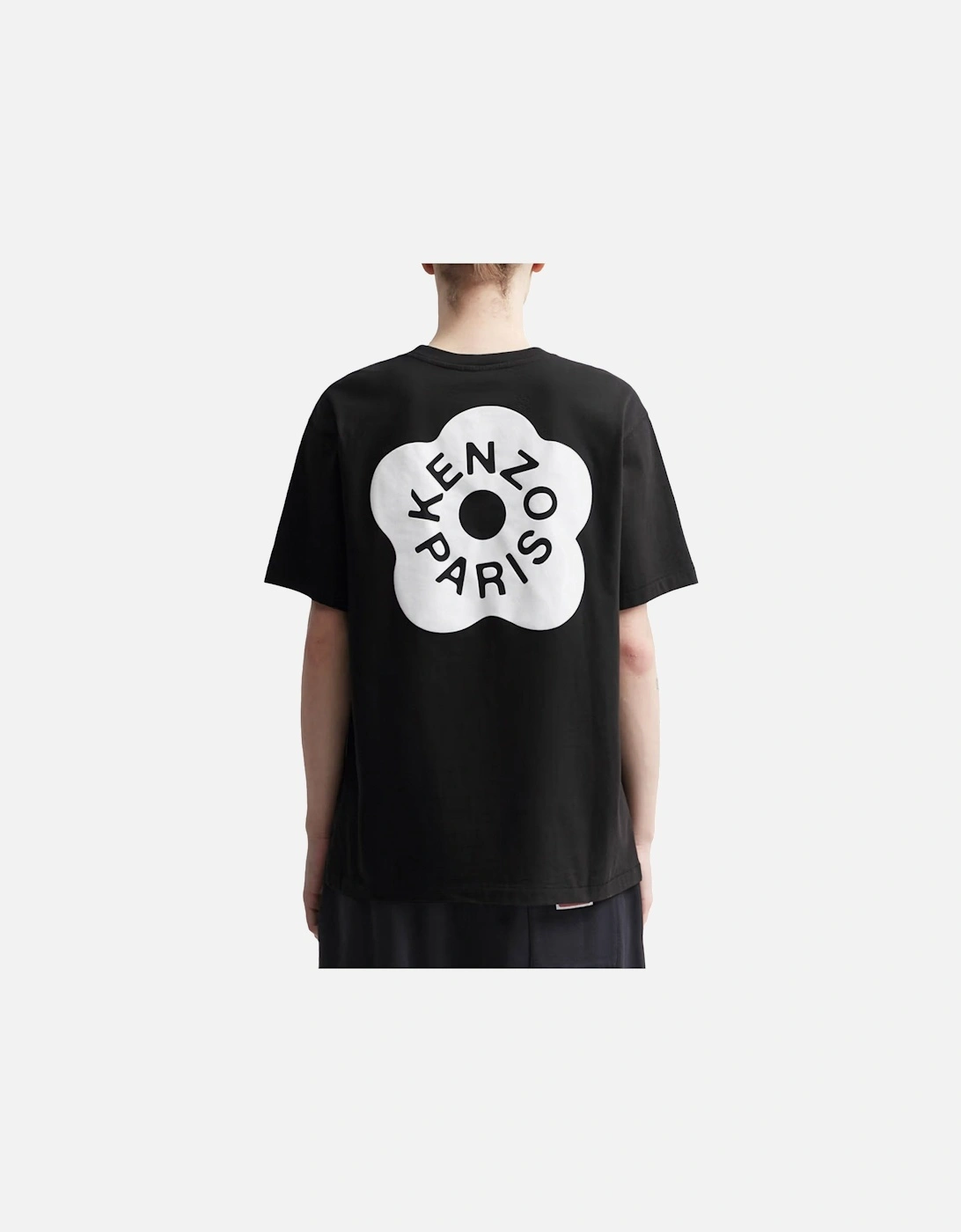 Men's Black Boke 2.0 Flower Logo Oversized T-Shirt