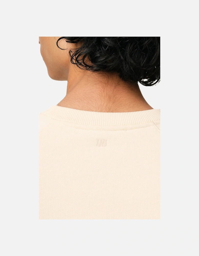 Men's White Cream Cotton Ami De Coeur Patch Sweatshirt