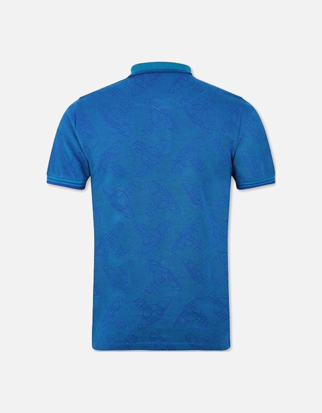 Men's Blue All Over Orb Classic Polo Shirt