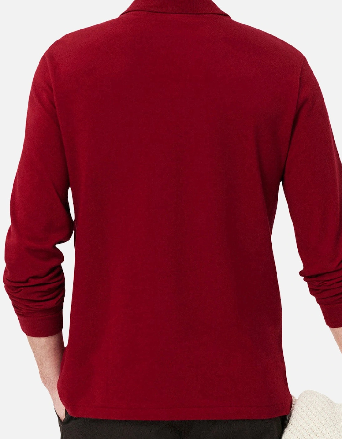 Men's Bordeaux L1212 Classic Long Sleeve Polo T-Shirt