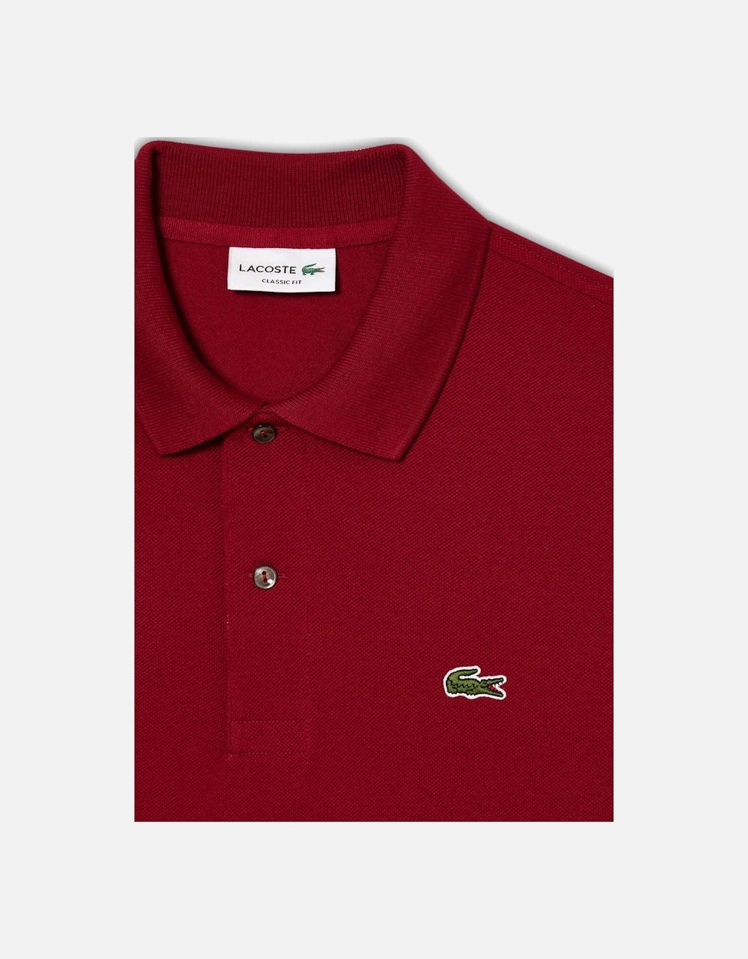 Men's Bordeaux L1212 Classic Long Sleeve Polo T-Shirt