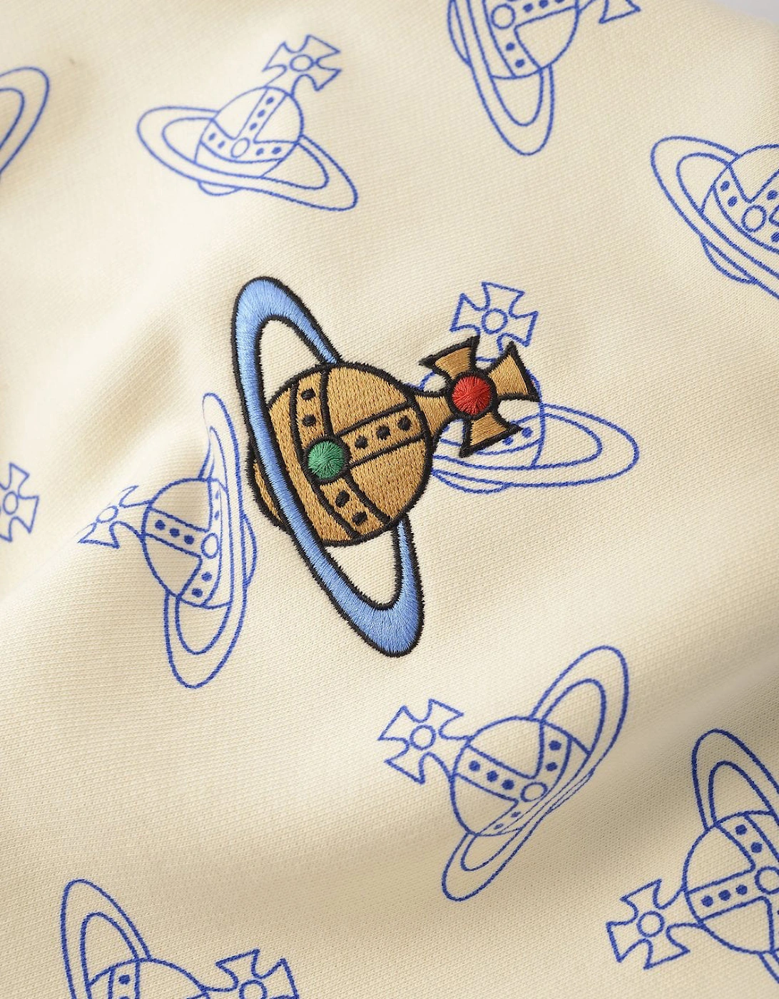 Men's Beige All Over Orb Oversized T-Shirt