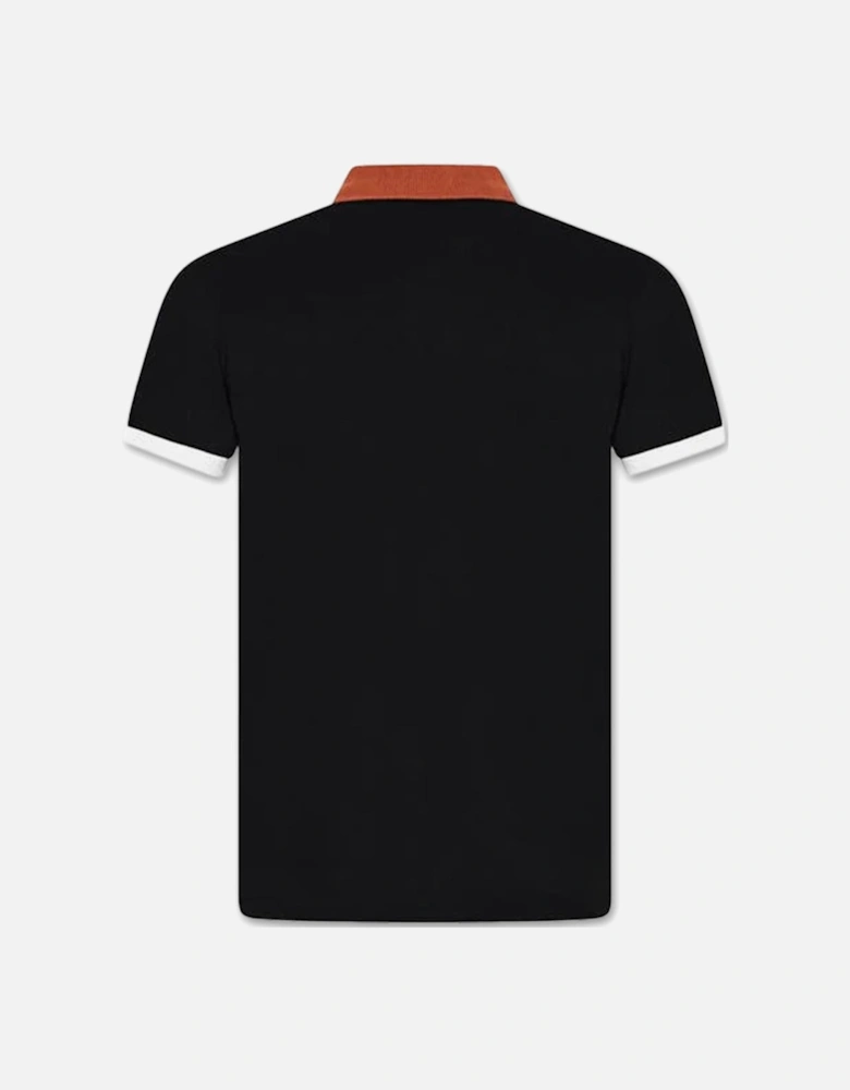 Men's Black Embroidered Logo Polo Shirt