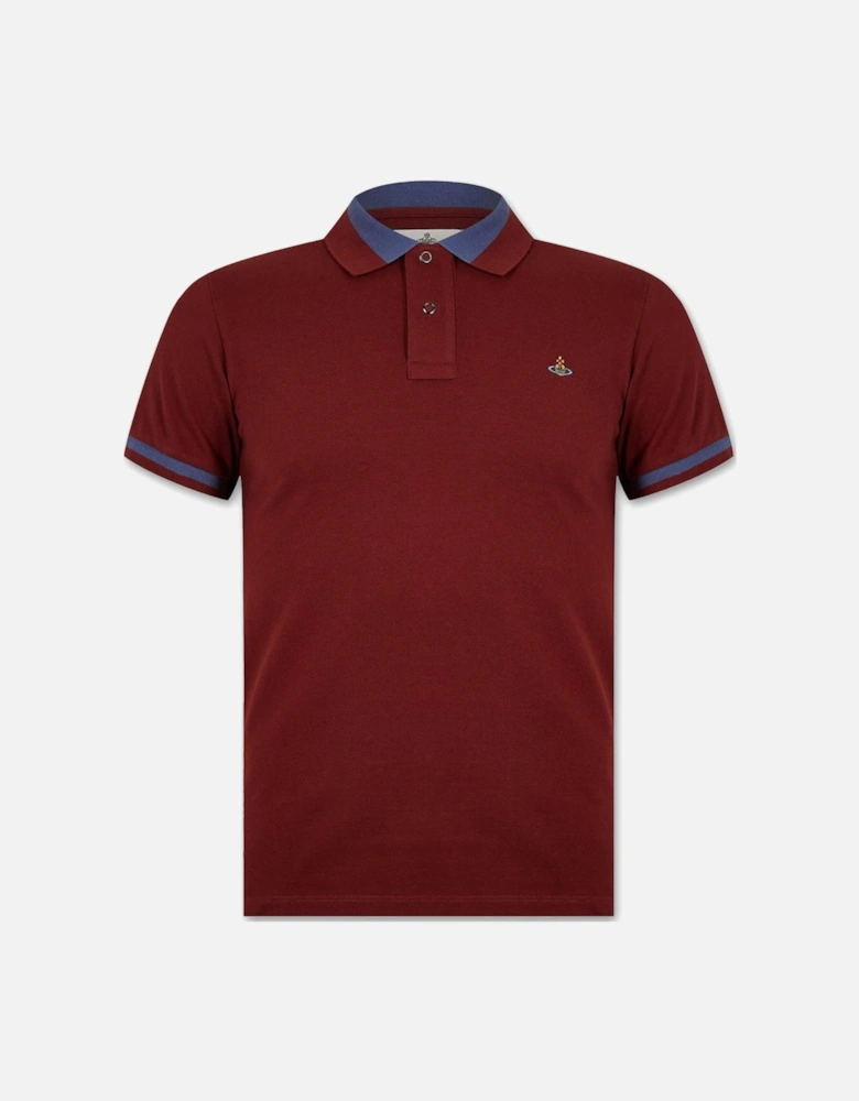 Men's Red Classic Tipped Polo Shirt