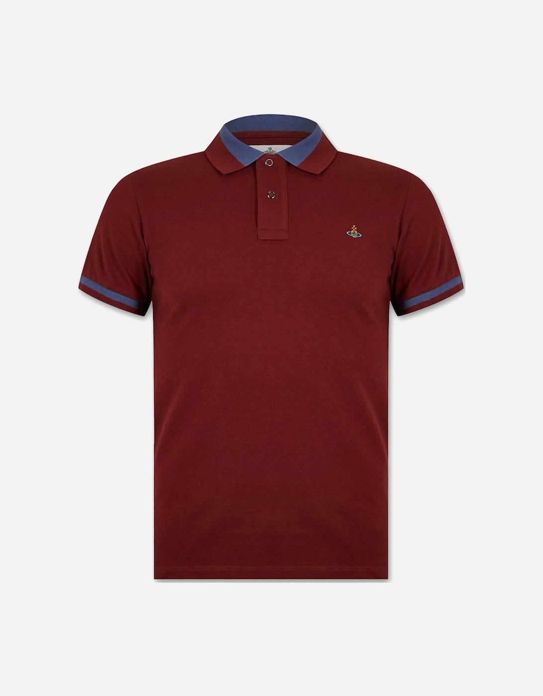 Men's Red Classic Tipped Polo Shirt, 3 of 2