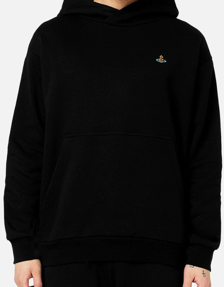 Men's Black Embroidered Orb Hooded Sweatshirt