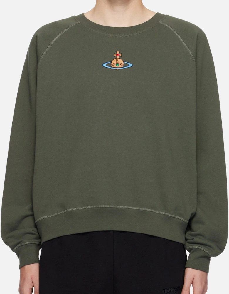 Men's Green Centre Orb Raglan Sweatshirt