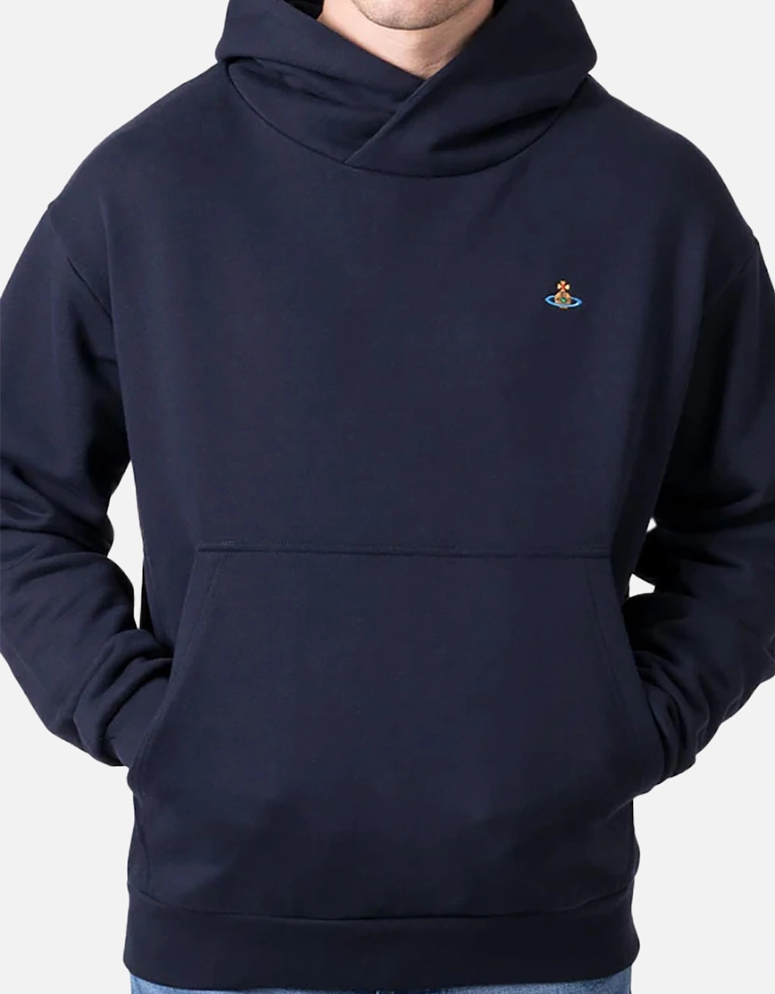 Men's Navy Embroidered Orb Hooded Sweatshirt