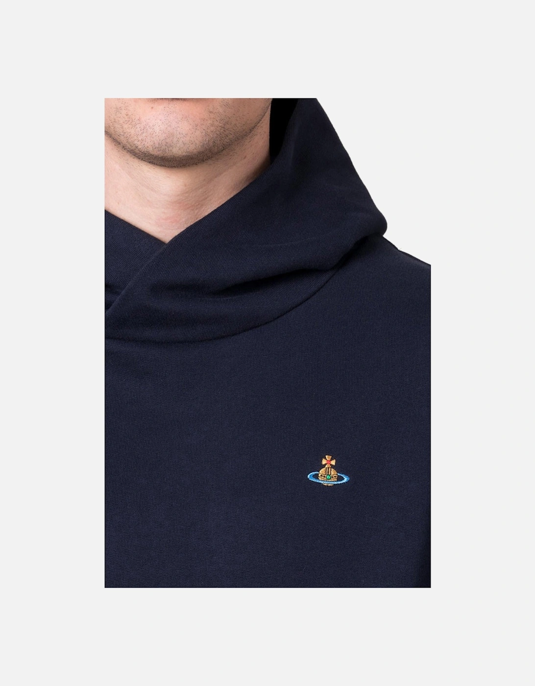 Men's Navy Embroidered Orb Hooded Sweatshirt