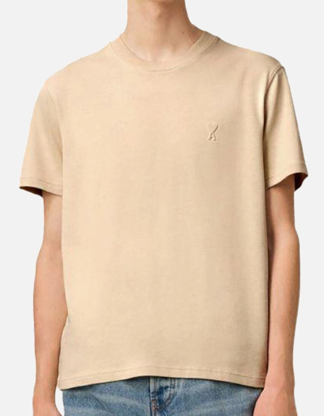 Men's Beige 'Ami De Coeur' Logo-Embossed Cotton T-Shirt