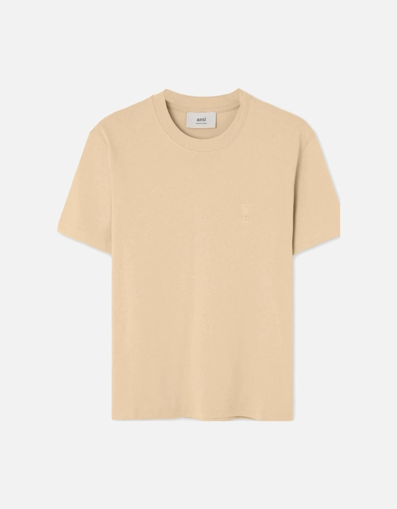 Men's Beige 'Ami De Coeur' Logo-Embossed Cotton T-Shirt