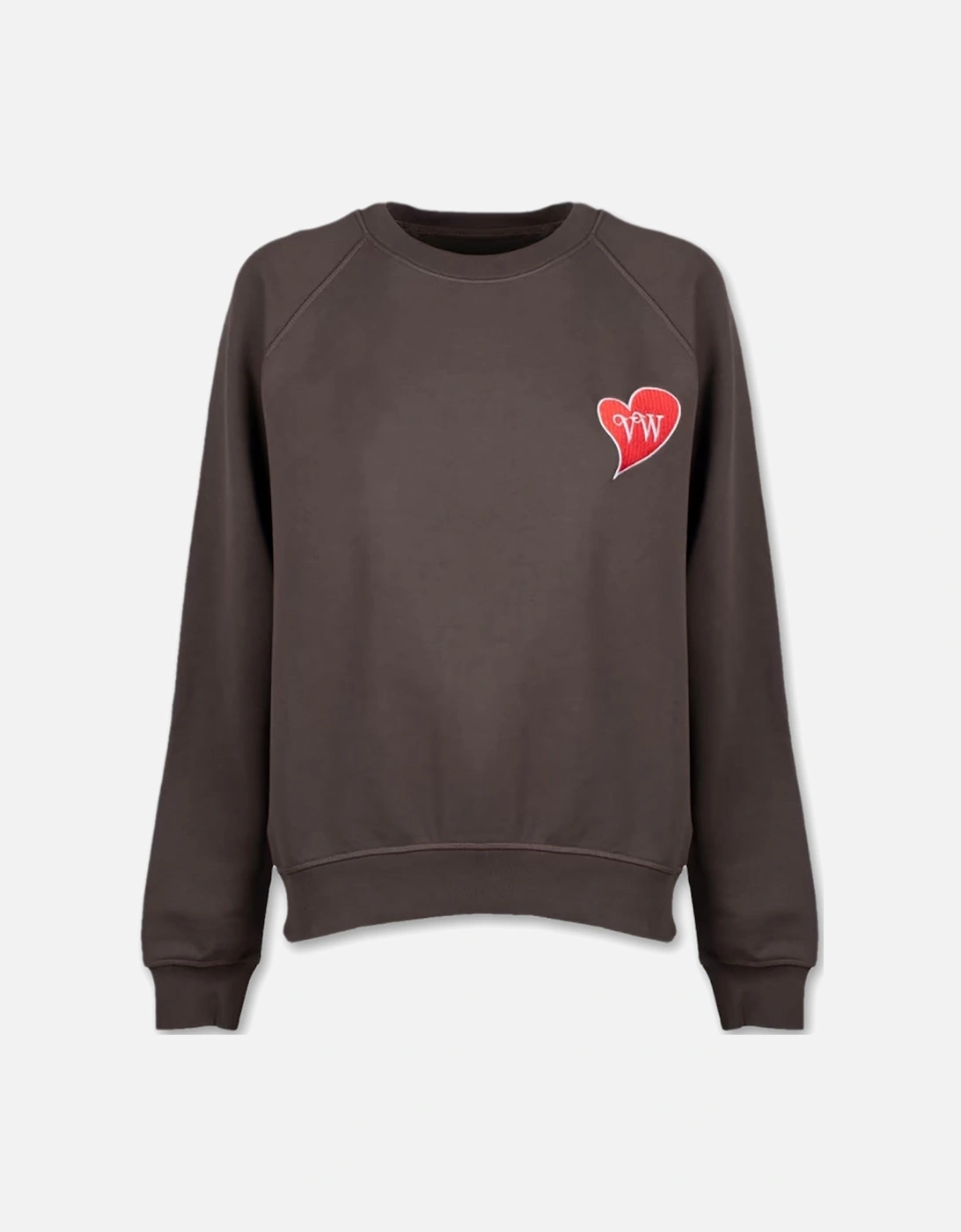 Men's Brown Embroidered Heart Patched Sweatshirt, 4 of 3