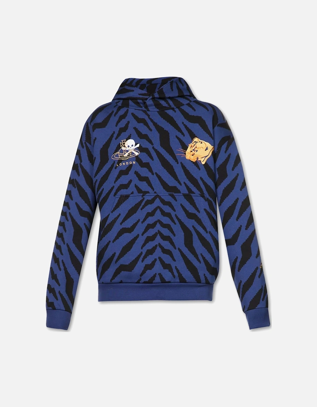 Men's Blue Chaos Tiger Print Hoody, 5 of 4