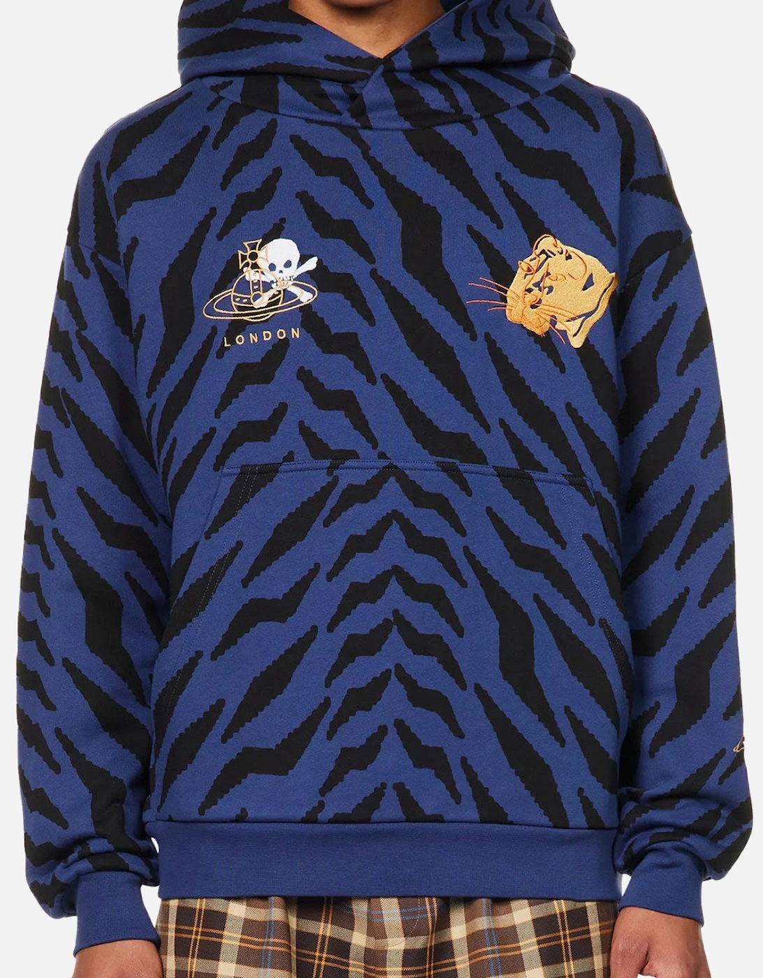 Men's Blue Chaos Tiger Print Hoody