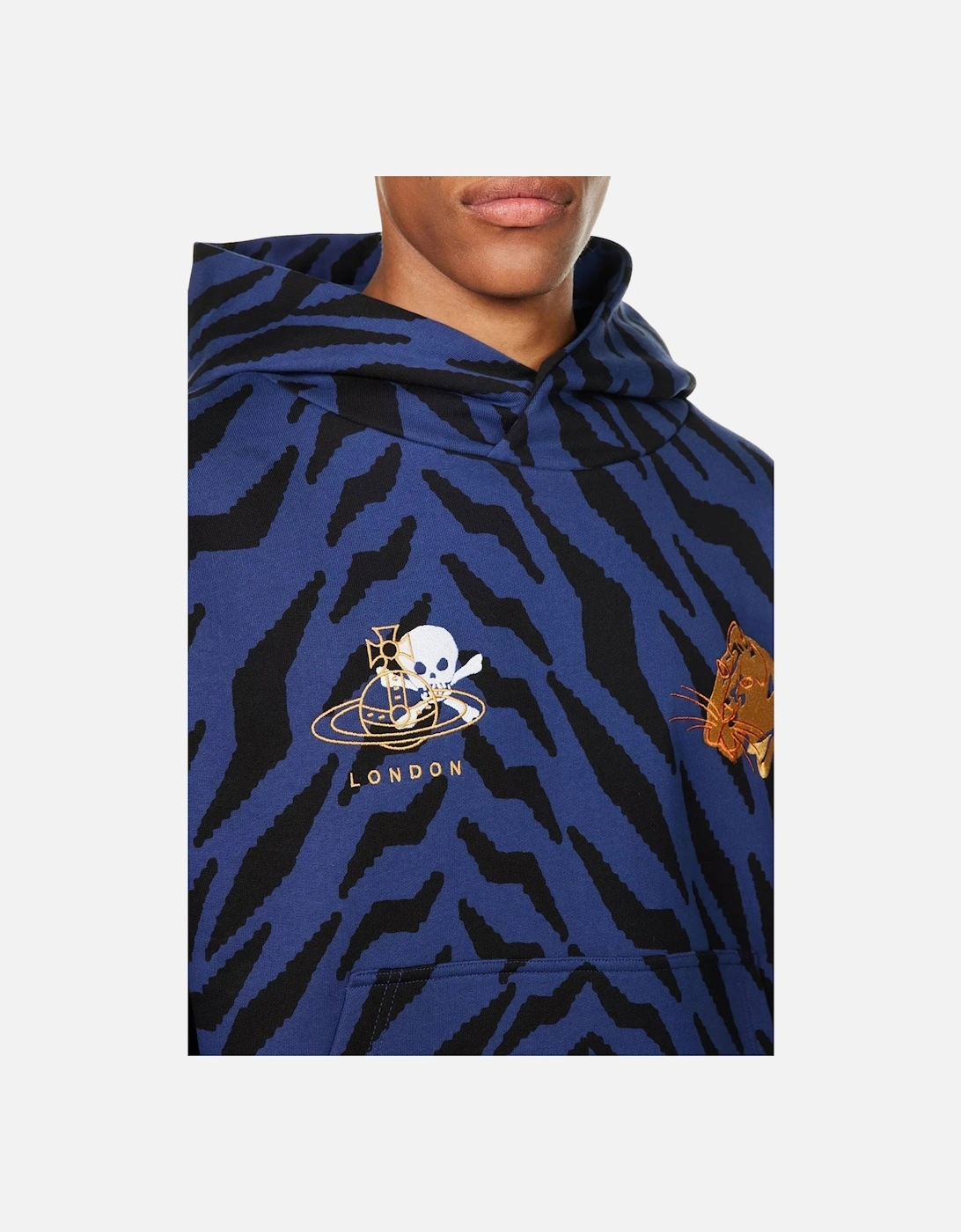 Men's Blue Chaos Tiger Print Hoody