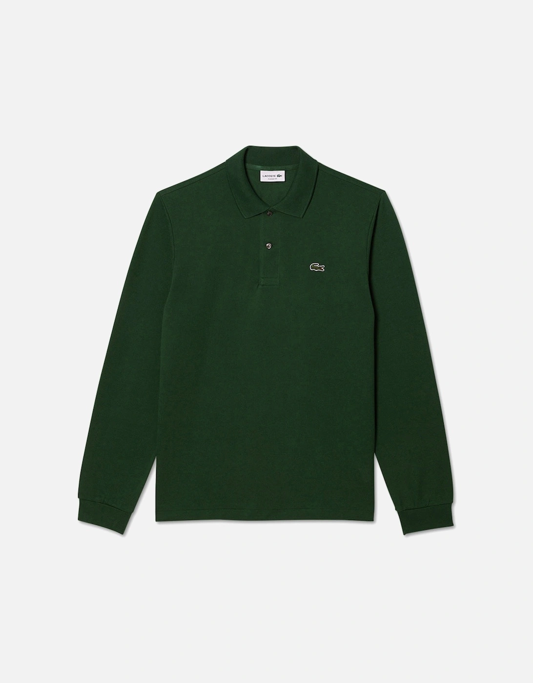 Men's Pine Green L1212 Classic Long Sleeve Polo T-Shirt, 5 of 4